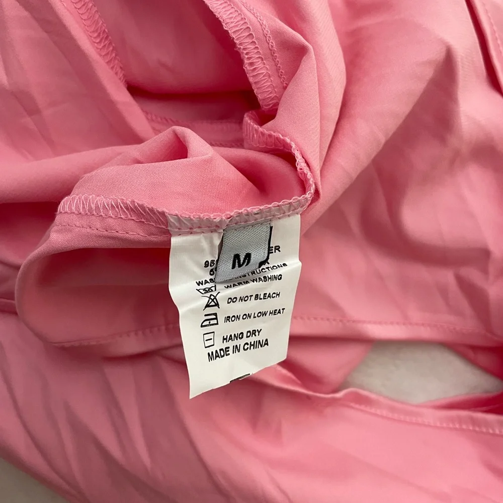 NEW two pieces set pink crop top shorts summer womens M;L - Picture 12 of 16